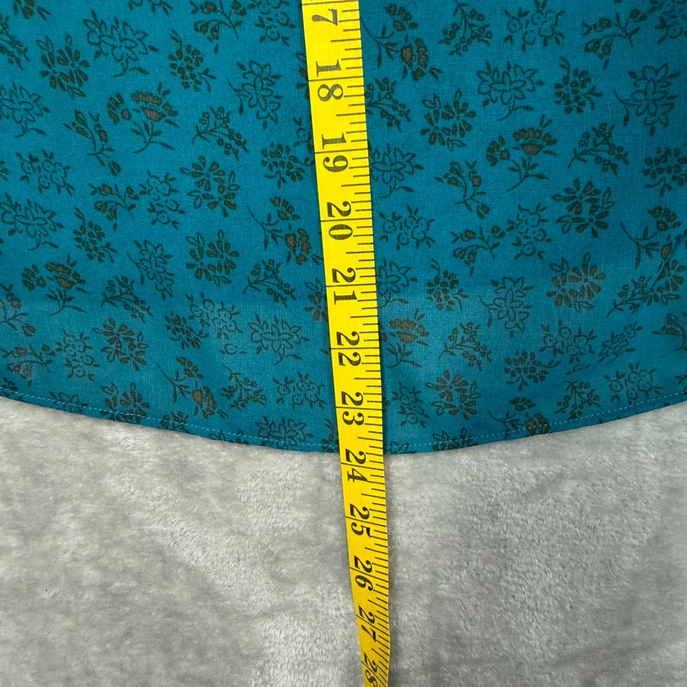 NWT Cabi Panorama Top Women Size M Devon Floral Teal Blue Short Puff Sleeve - Picture 8 of 9